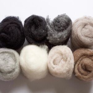Felting Wool Neutral Colors Assortment